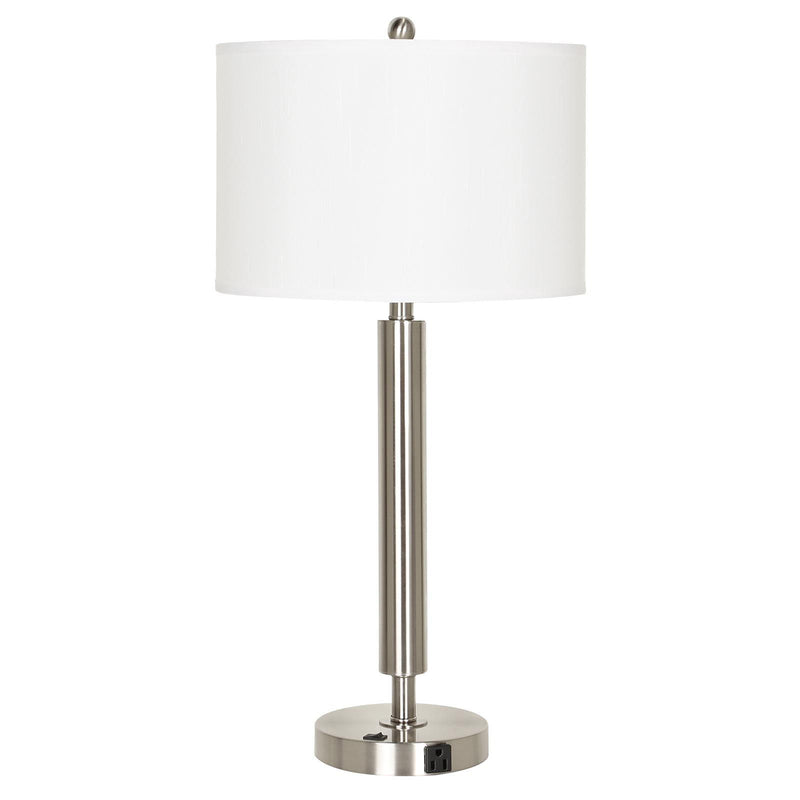 Hotel - 30" Height Metal Table Lamp - Brushed Steel