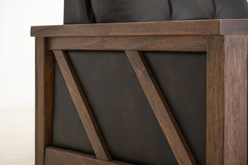 Walnut - Loveseat - Licorice Black