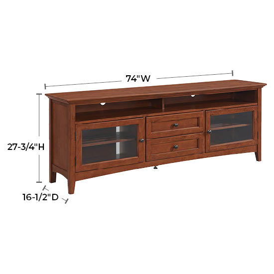McKenzie - 74" W Sound Bar Media Console - Glazed Antique Cherry
