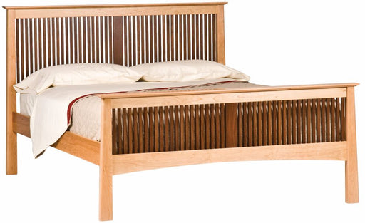 Slatted Bed Woodforms Willow Heritage Solid Cherry Queen Bed With Walnut Spindles