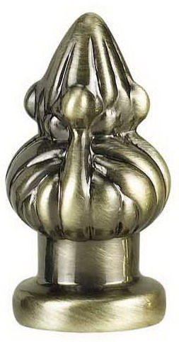 1.38" Height White Metal Cast Finial - Antique Brass