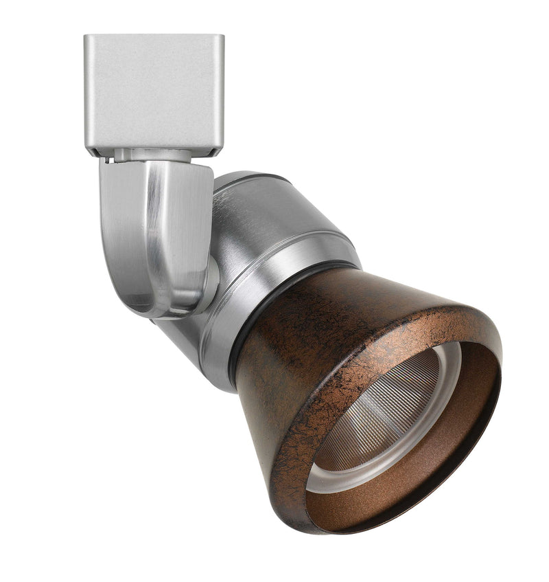 6.25" Height Metal Track Head - Brushed Steel & Rust