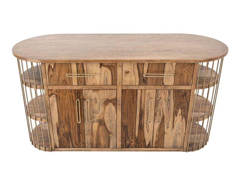 Balam - Kitchen Island With 2 Drawer & 4 Door - Light Brown