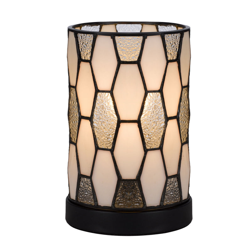 3120 Tiffany - 9.25" Height Metal / Resin Accent Lamp - Black