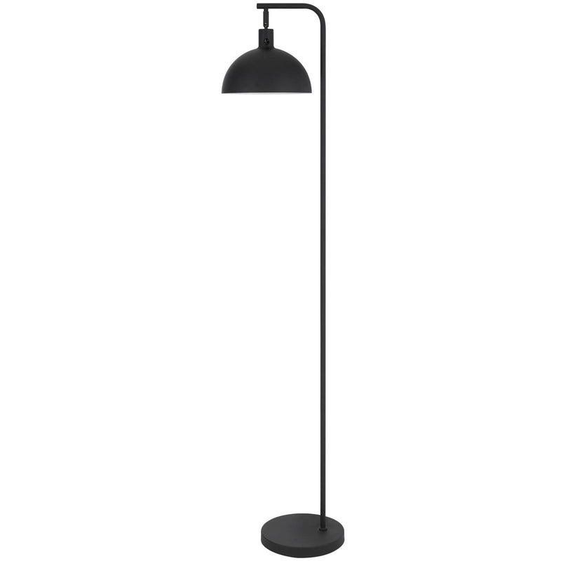 Koepel - Metal Floor Lamp With Dome Metal Shade - Black
