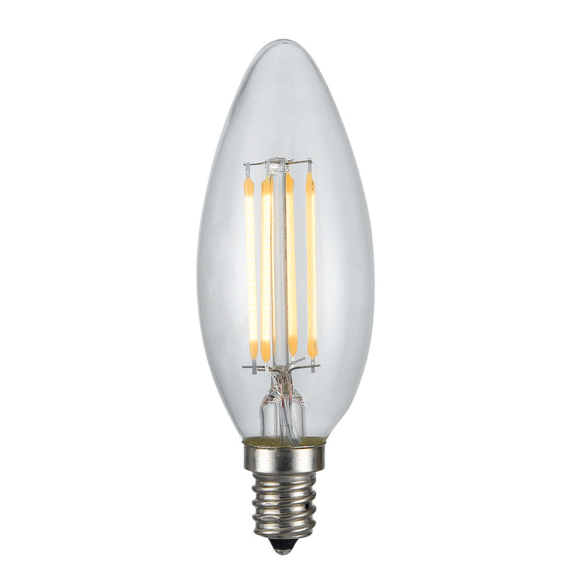 LED Edison Bulb, 4W, 22K, E12 Socket Base - Pearl Silver