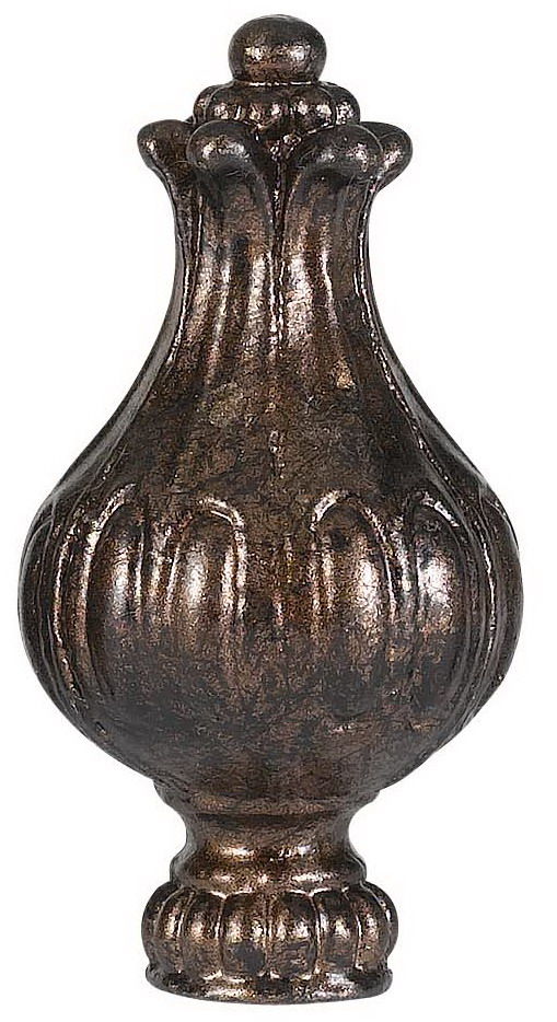 3" Height Metal Cast Finial - Rust