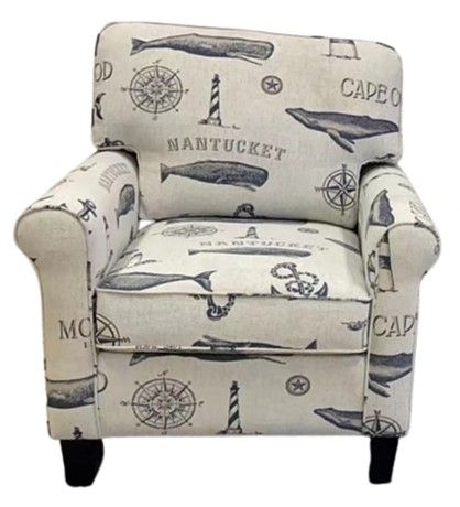 Nan Jofran Seafarer Natural Swivel Accent Chair With Printed Fabric by Jofran Inc.