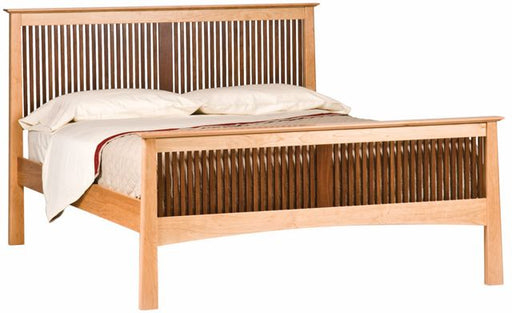 Slatted Bed Woodforms Willow Heritage Solid Cherry King Bed With Walnut Spindles