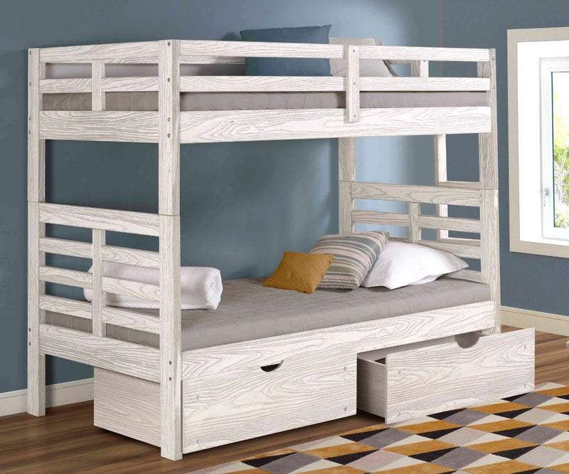 Nan Innovations Manchester Birch Solid Wood Twin Over Twin Bunk Bed