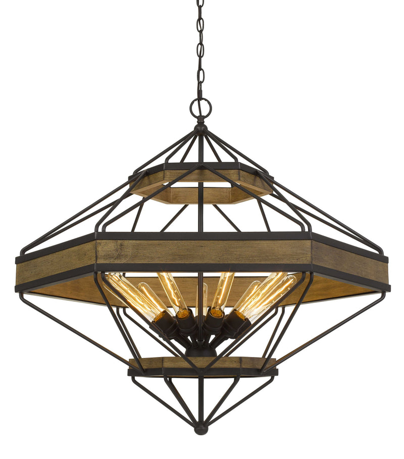Alicante - 33.5" Height Pine Wood and Metal Fixture - Wood & Black