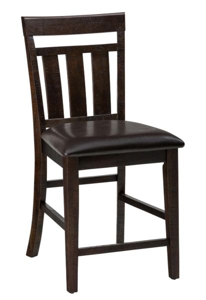 Nan Jofran Kona Grove Solid Acacia Wood Upholstered Counter Stool by Jofran Inc.