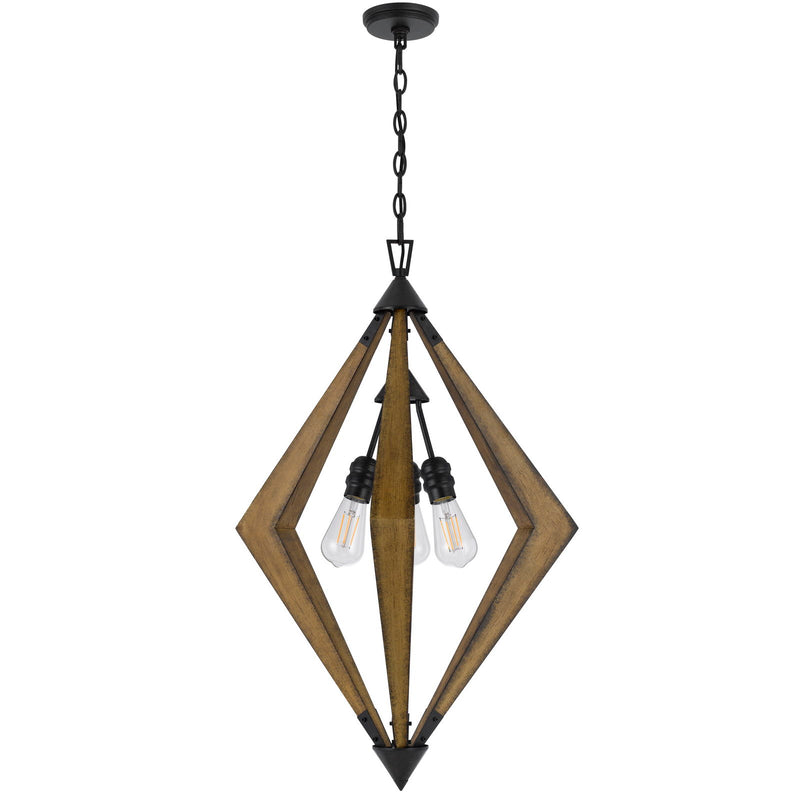 Valence - 33.25" Height Chandelier With Shade - Walnut Brown / Black