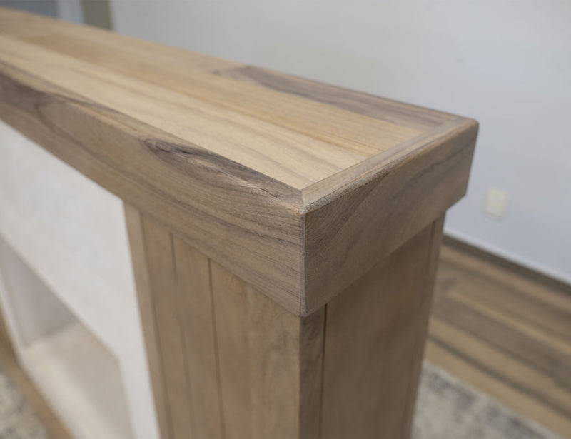 Natural Parota - Fireplace Console - Brown Cappuccino