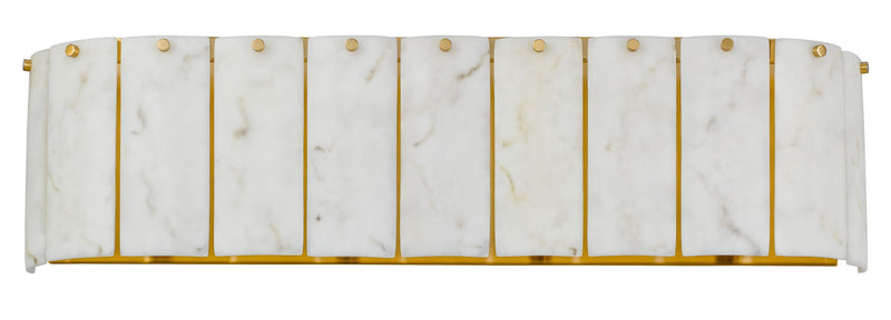 Torrigiani - Metal Vanity Sconce - Antique Brass With Faux Alabaster Shade