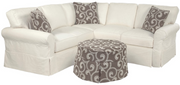 Nan Four Seasons Alexandria 3-Piece Slipcovered Sectional With Customizable Cushions – angled view