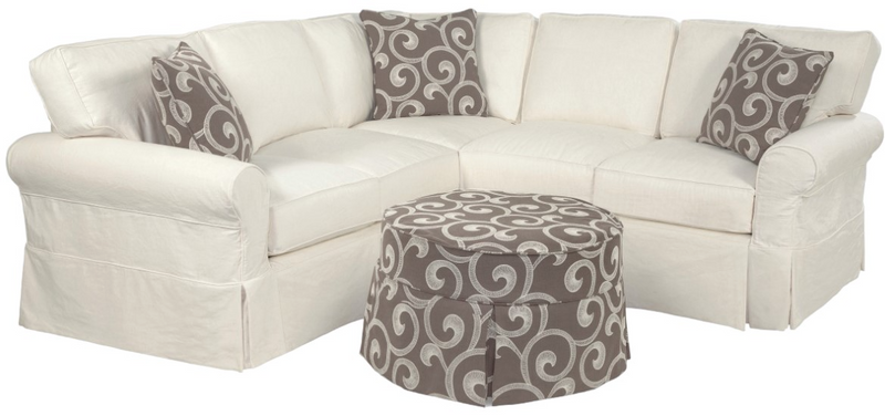 Nan Four Seasons Alexandria 3-Piece Slipcovered Sectional With Customizable Cushions – angled view