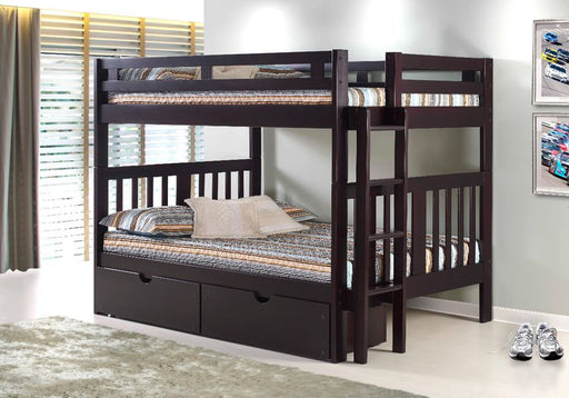 Nan Roma Solid Pine Full Over Full Bunk Bed Ladder Espresso by Innovations