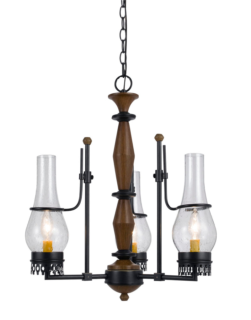 Trenton - 23" Height Metal Chandelier - Metal & Wood