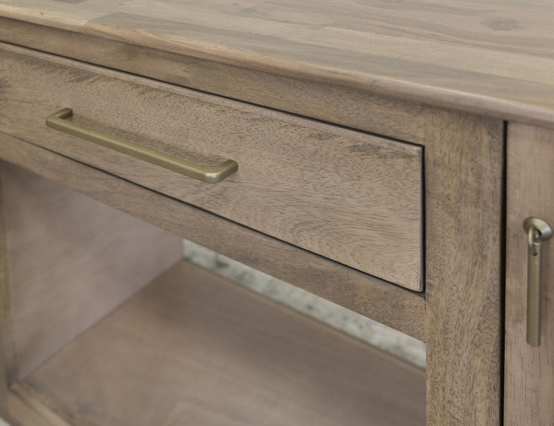 Mezquite - 1 Drawer 2 Doors Fireplace TV Stand - Mezquite Brown