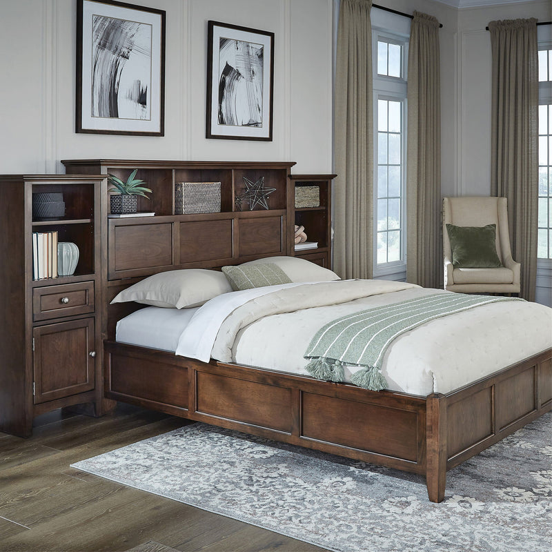 McKenzie - Queen Classic Bookcase Bed - Java