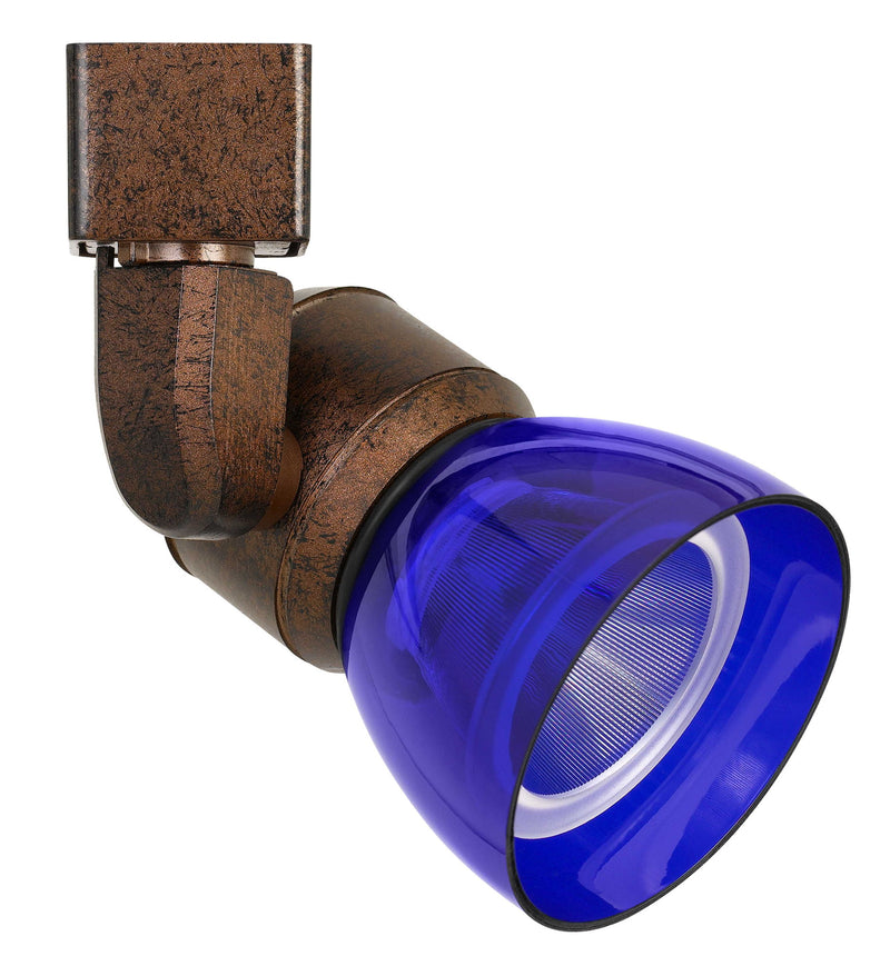 6.25" Height Metal Track Head - Rust & Blue