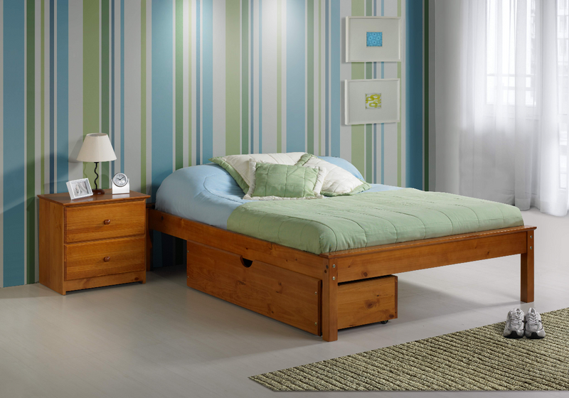 Nan Cheyenne Twin Pecan Solid Wood Platform Bed With Slats by Innovations