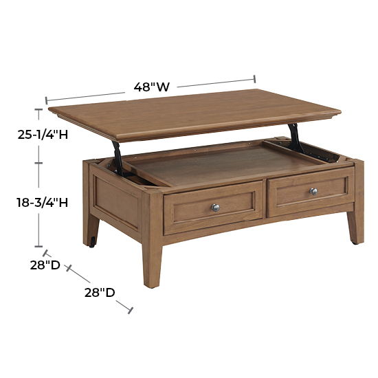 McKenzie - Lift-Top Coffee Table - Pecan