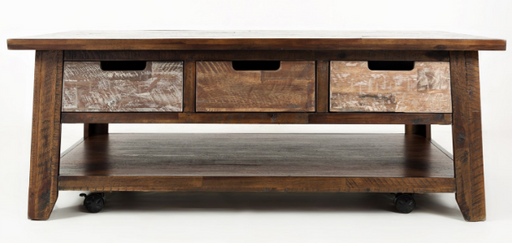 Nan Jofran Painted Canyon Brown Acacia Wood Storage Cocktail Table by Jofran Inc.