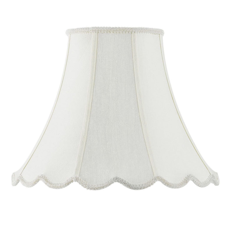 Piped Scallop Bell - 12.75" Height Fabric Shade - Eggshell