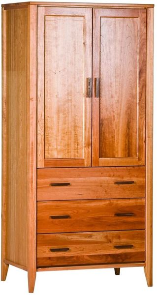 Armoire Woodforms Luna American Black Cherry Wood Bedroom Armoire Storage Wardrobe