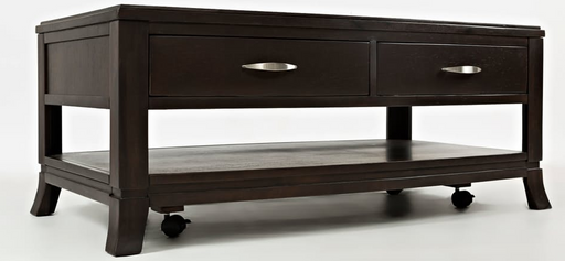 Nan Jofran Downtown Merlot Rectangular Wood Cocktail Table With Drawers by Jofran Inc.