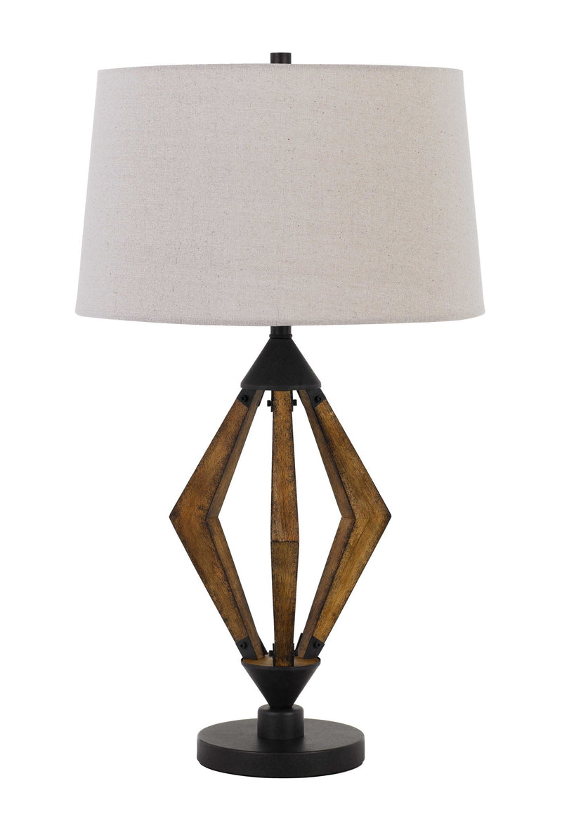 Valence - 29.25" Height Metal and Pine Wood Table Lamp - Black & Wood