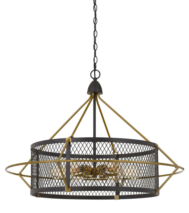 Caserta - 24.25" Height Metal Chandelier - Antique Brass & Black