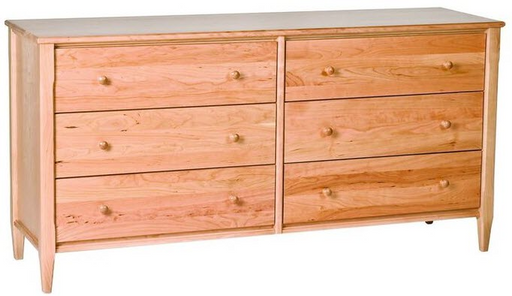 Dresser Woodforms Shaker American Black Cherry Solid Wood 6-Drawer Dresser