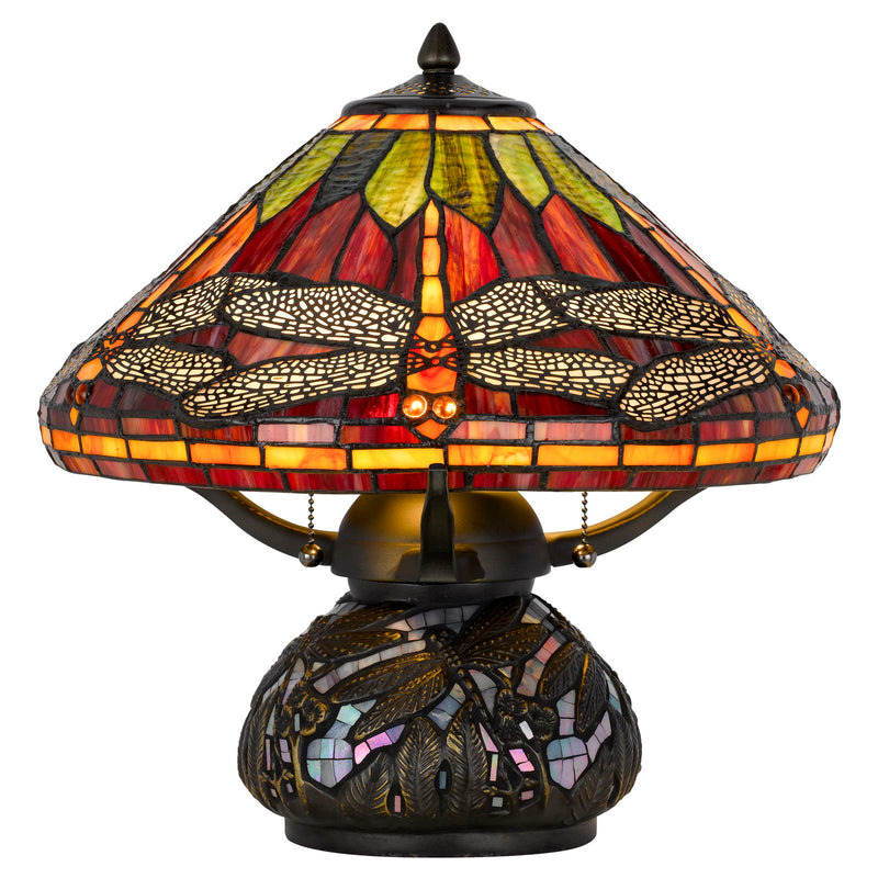 Autumn - 16.5" Height Resintable Lamp - Dark Bronze / Red