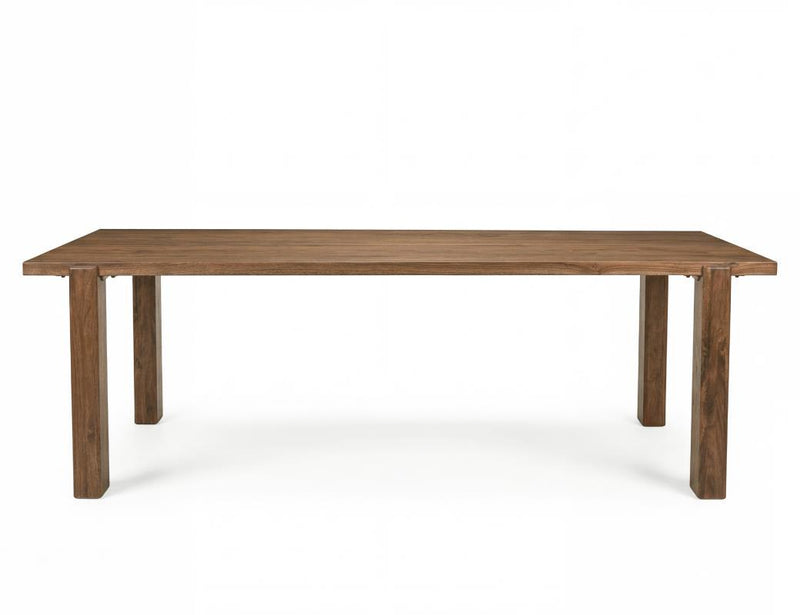Silver - Rectangular Dining Table - Brown