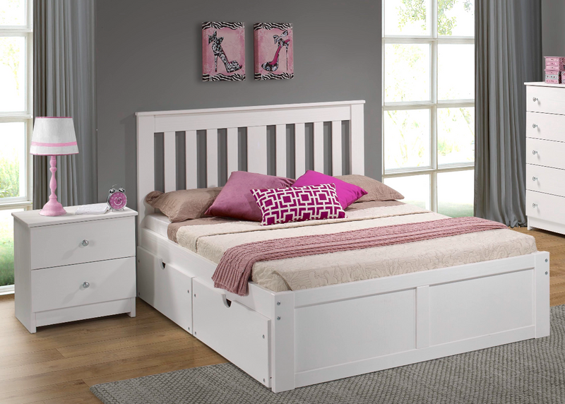 Nan York Twin Solid Pine White Platform Bed With Slats by Innovations