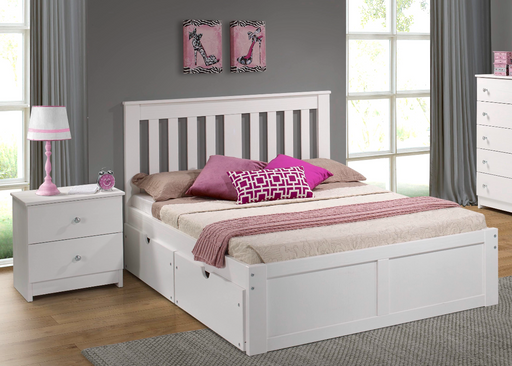 Nan York Twin Solid Pine White Platform Bed With Slats by Innovations
