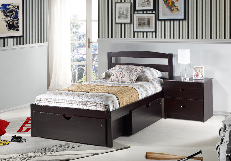 Nan Innovations Berkeley Full Espresso Solid Wood Platform Bed With Slats