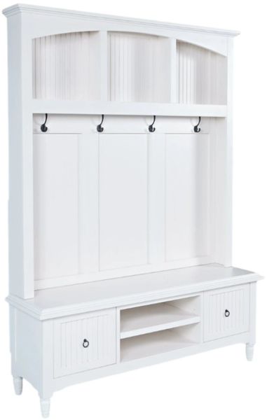 Nan Jofran Westport White Ad Hall Tree With Storage by Jofran Inc.