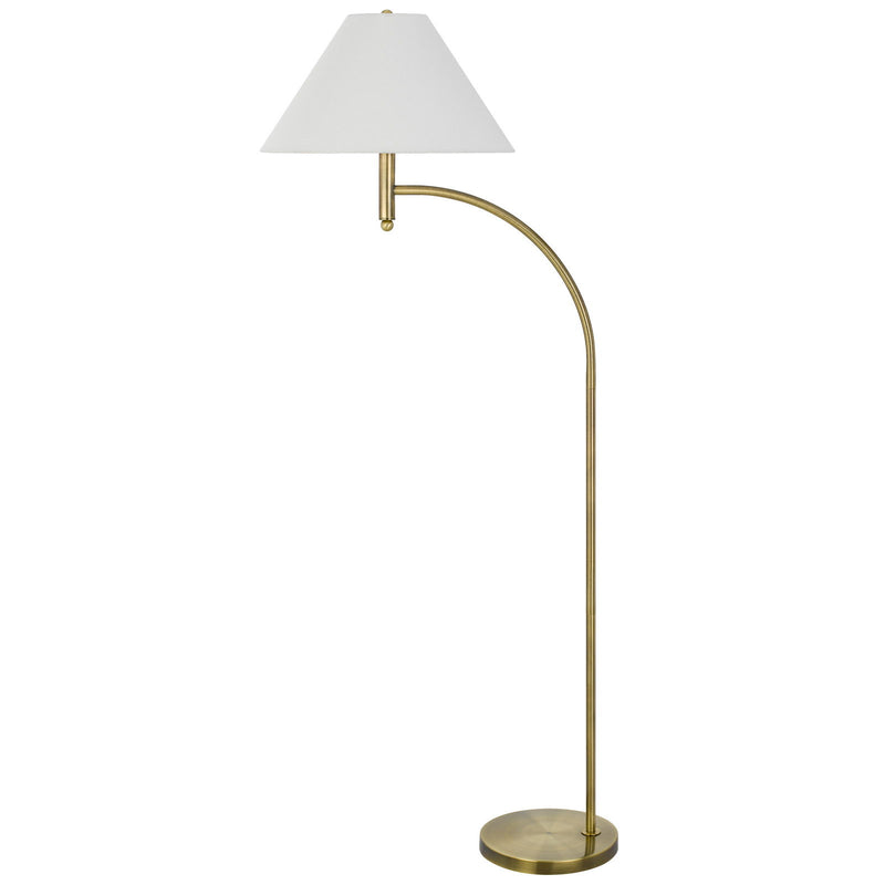 Mosley - 65" Height Metal Floor Lamp - Antique Brass / White