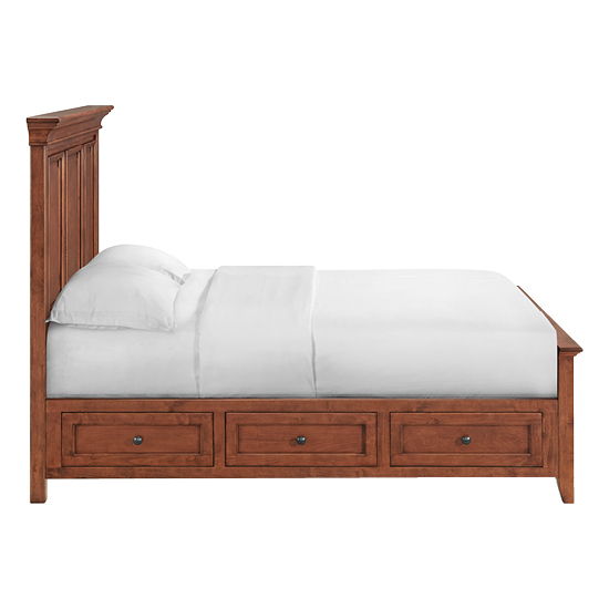 McKenzie - Queen Grand Storage Bed - Glazed Antique Cherry