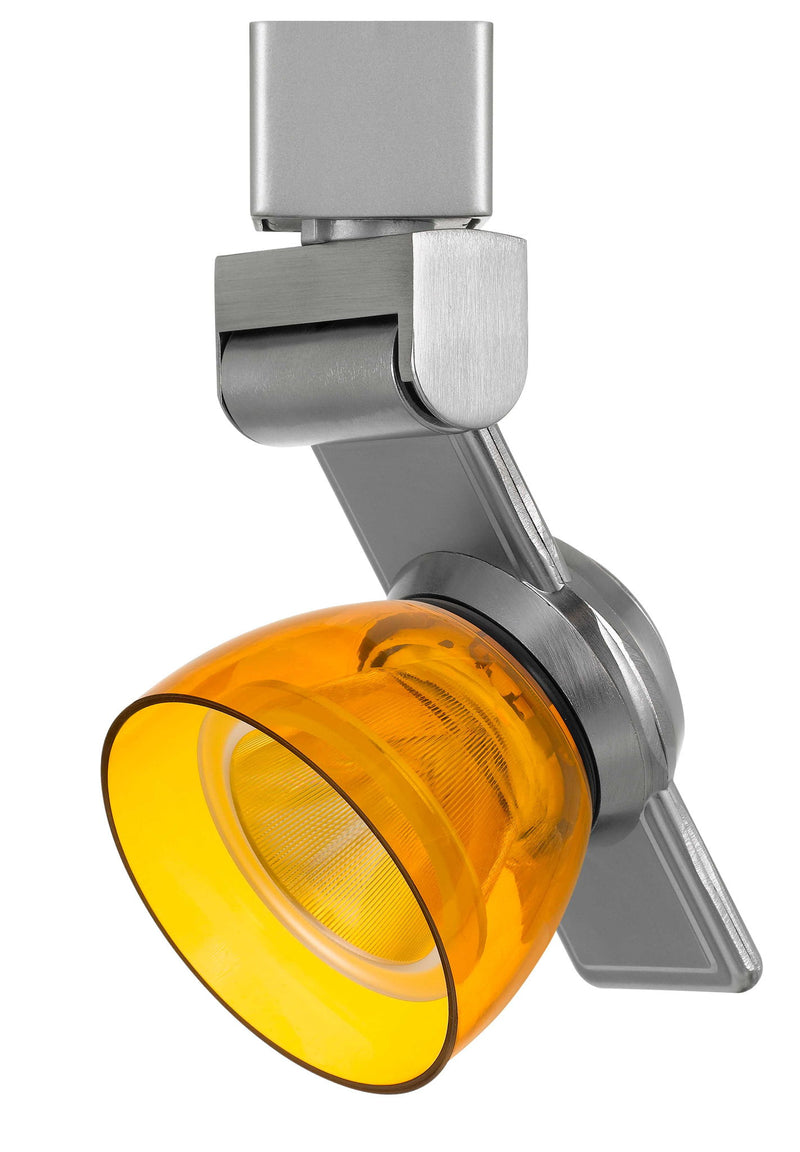6" Height Metal Track Head - Brushed Steel & Amber