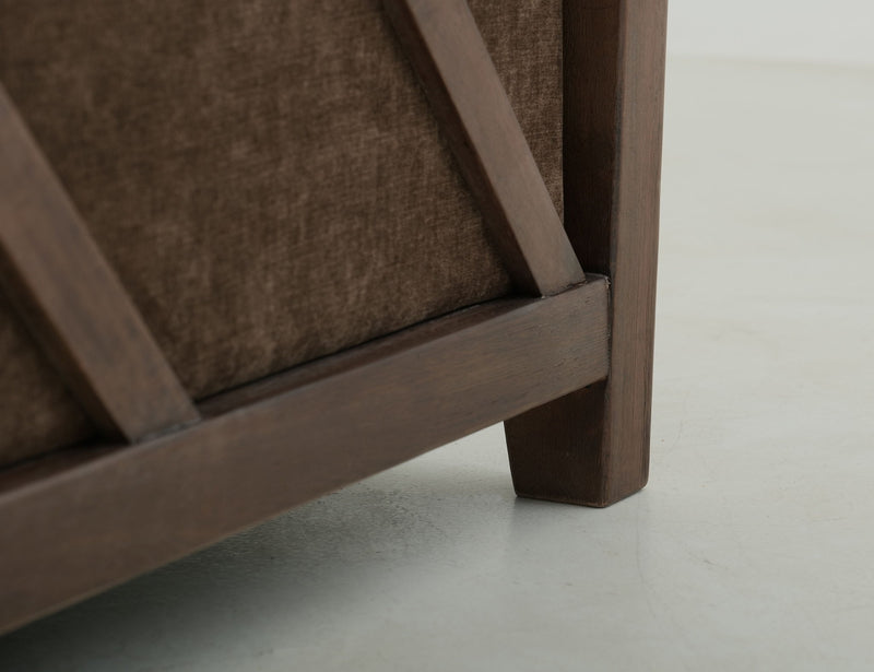 Walnut - Upholstered Loveseat - Deep Forest Brown