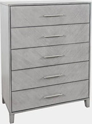 Nan Jofran Eloquence Stone Gray 5-Drawer Chest With Acacia Veneer by Jofran Inc.