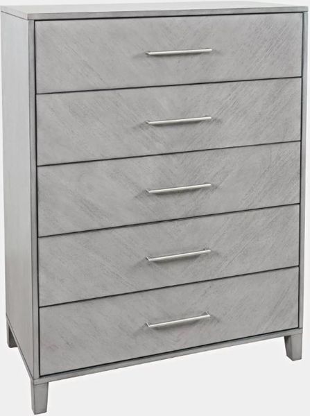 Nan Jofran Eloquence Stone Gray 5-Drawer Chest With Acacia Veneer by Jofran Inc.
