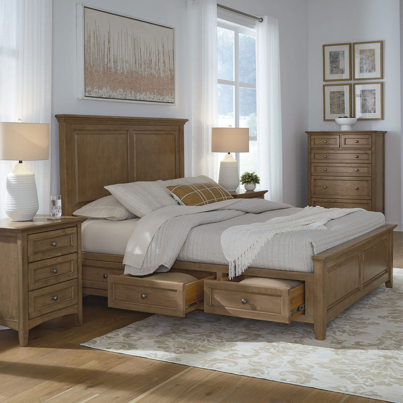 McKenzie - Queen Premier Storage Bed - Pecan