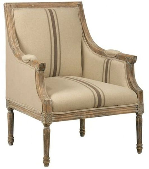 Nan Jofran Mckenna French Country Tan Striped Linen Blend Accent Chair by Jofran Inc.