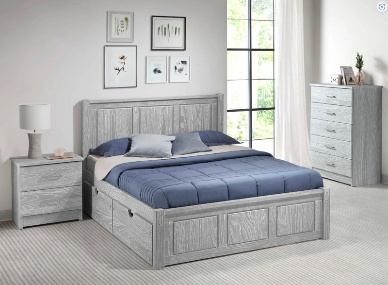 Nan Salem Aspen Full Platform Bed Solid Pine Wood Grey by Innovations